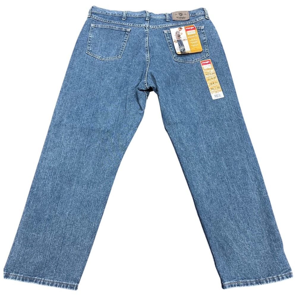 Wrangler Five Star Premium Denim Relaxed Fit Jeans Mens 40x30 Blue Straight Leg‎